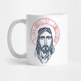 Jesus Christ Face hand drawn illustration Mug